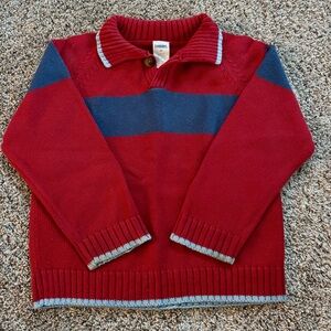 Vintage Toddler Gymboree Red and Blue Crewneck Sweater with Football Appliqué